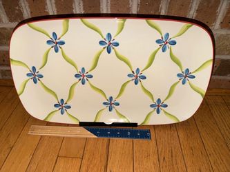 16”x10.5” Gail Pittman Southern Living at Home cream floral serving tray