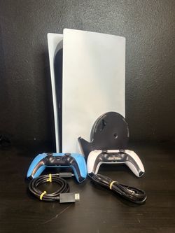 PS5 Digital Console + 2 Controllers + Cords + Stand