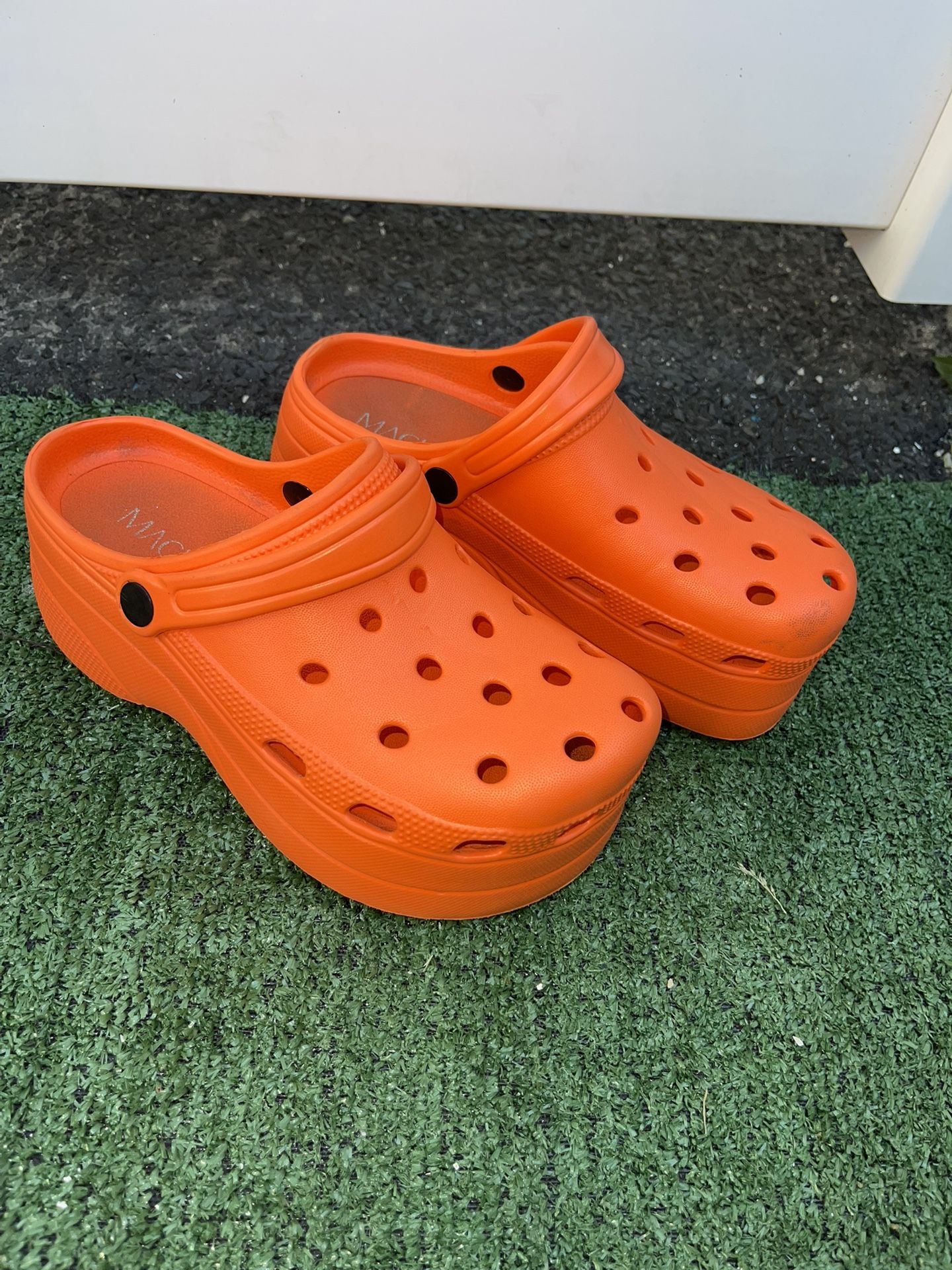 Vibrant Orange Platform Clogs | Chunky Comfort Sandals for Women