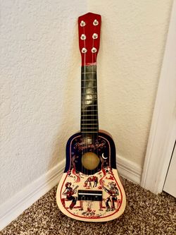 Vintage Style 'Home on the Range' Cowboy Toy Guitar