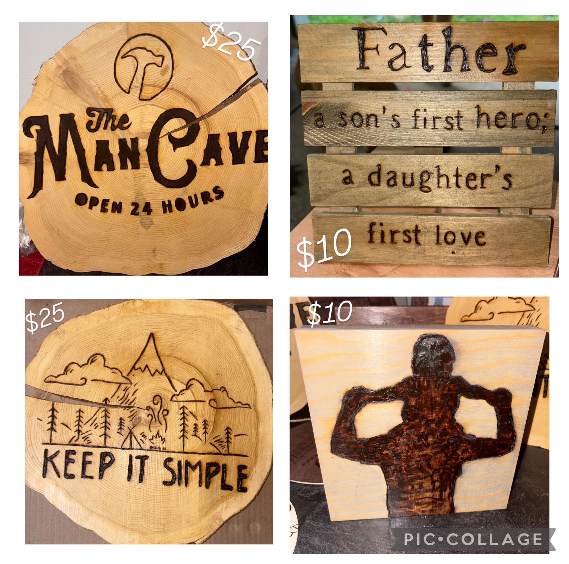 Custom Wood Burnt signs