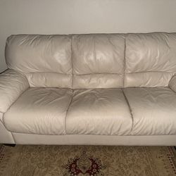 White Leather Couch 