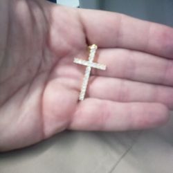 Gold  Diamond Cross Penen
