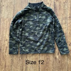 Boys Size 12 Fleece Half Zip Pullover