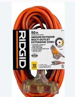 RIDGID 50 ft 12-Gauge Multi-Outlet Extension Cord