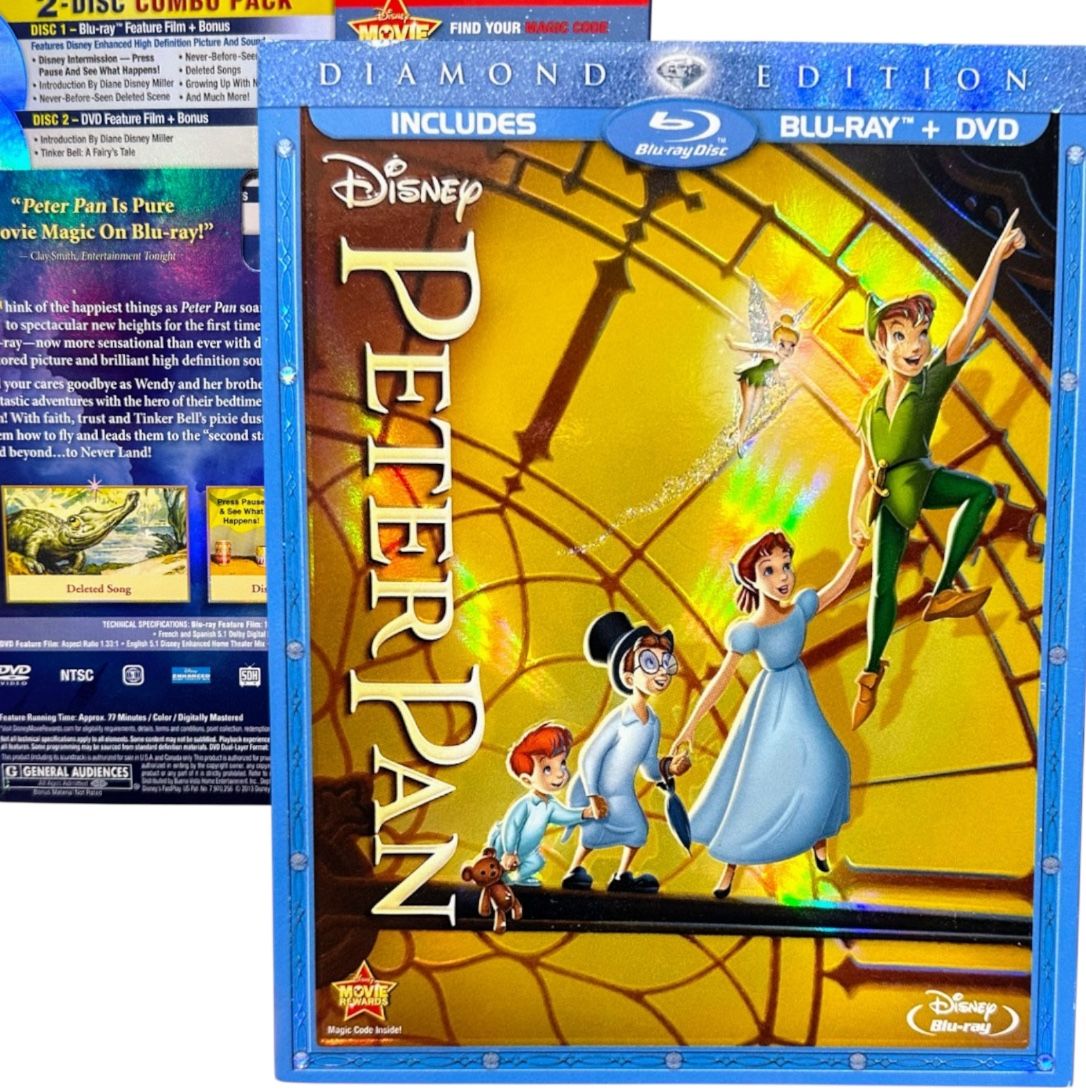 Disney Peter Pan Diamond Edition Blu-ray/DVD combo set - Collectible- New