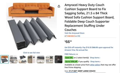 Heavy Duty Couch Cushion Support Board to Fix Sagging Sofas, 21.5 x 84