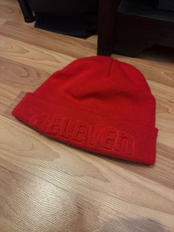 7-Eleven Red Solid Beanie Hat, One Size, Unisex Adults, "7ELEVEN" Logo