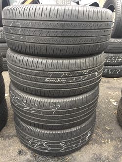 225/55/17 Goodyear set of used tires in great condition 70% tread 225$ for 4 . Installation balance and alignment available. Road force balance avai