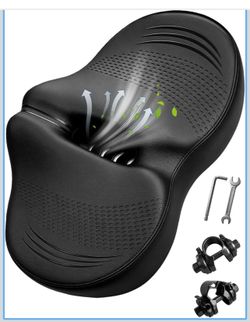 Noseless Oversized Bike Seat Replacement, NEW Comfortable Extra Wide 13.6" Padded Bicycle Seat Cushion for Men and Women, Comfort Bike Saddle for Pelo