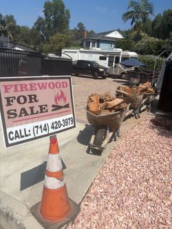 Oak and Eucalyptus firewood for sale $35 a wheelbarrow get ready for the bonfires and get ready for El Niño this winter.