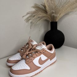 Nike Dunk Low White and Rose Pink Sneakers