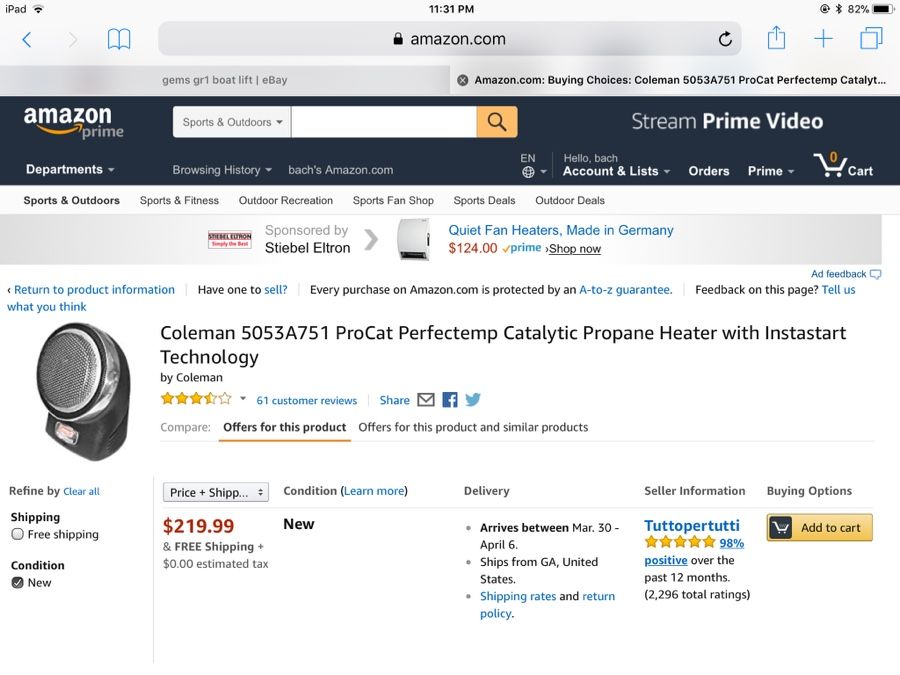 Coleman ProCat Perfectemp Catalytic Propane Heater with Instastart  Technology for Sale in Plano, TX - OfferUp
