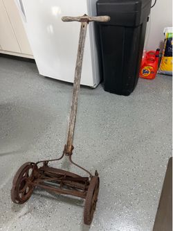 Antique push mower.