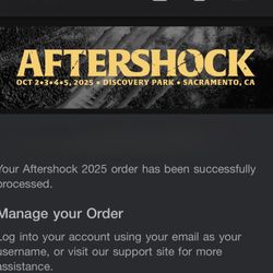Aftershock GA Ticket For Sale 