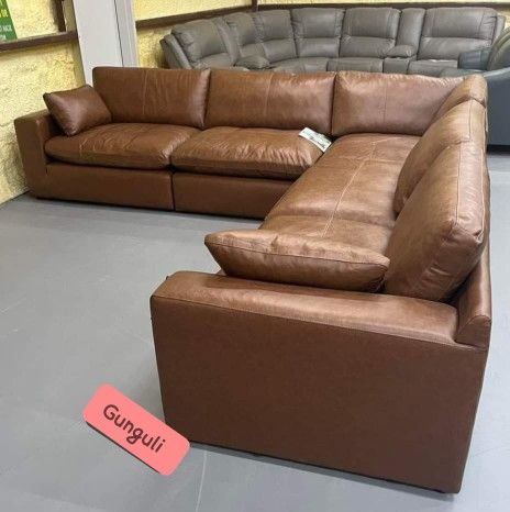 $55 Down Payment Real Leather Sectional Sofa Couch Emilia 