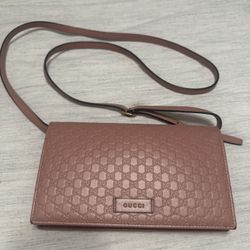 Gucci Pink Microguccissima Leather Wallet