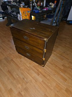Bernhardt Campaign 3 Drawer Chest & 2 Drawer Nightstand