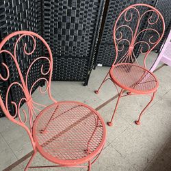 two matching ice cream parlor chairs 