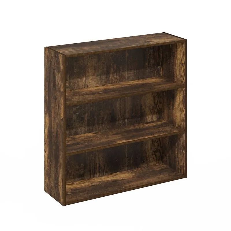 Furinno Basic 3-Tier Bookcase Storage Shelves Amber Pine 31.5”H 31.3” L 9.3”D New