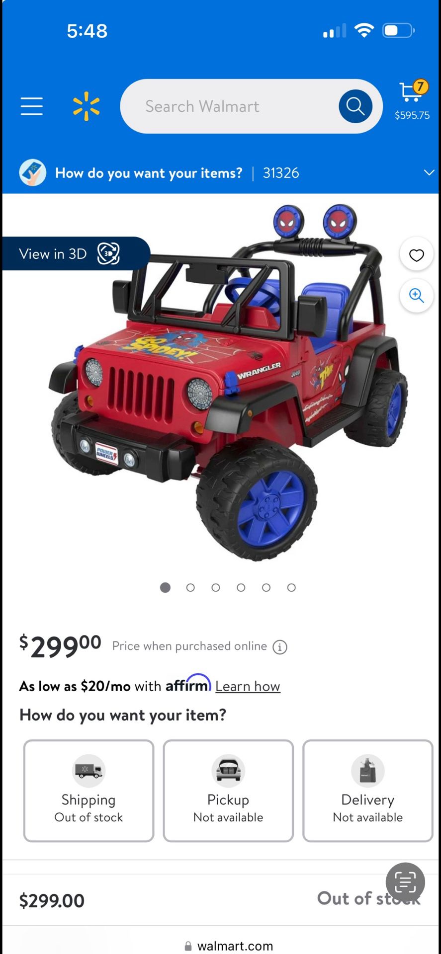 Brand New Spider Man Jeep