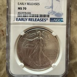 2017 1oz NGC MS70 EAGLE SILVER COIN 