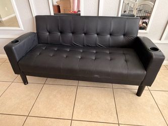 Faux leather black couch