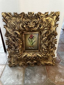Faux carved wood picture
