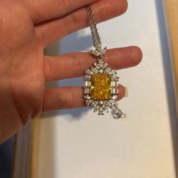 Vintage Cluster Drop Necklace 
