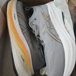 ASICS Men's Gel-Nimbus 26 Running Shoe, Sheet Rock/Thunder Blue, Size 8