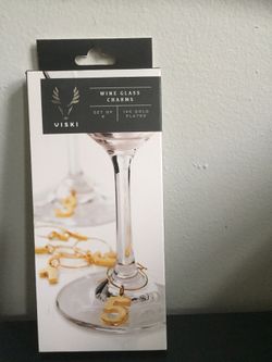 14k Gold Plated Wine Glass Charms