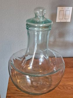 Unique large glass jar with lid