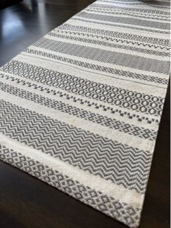 Gray & Cream Table Runner, 72 X 14 in
