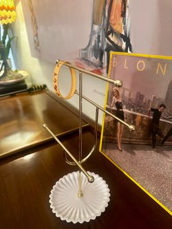 Minimalist Jewelry Tree Holder w/ White Ceramic Base