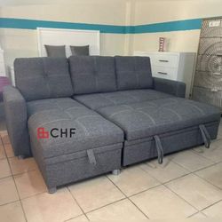 Sectional Sofa With Storage Chaise And Pull Out Bed 
