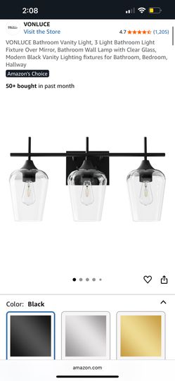 Black Bathroom Vanity Light