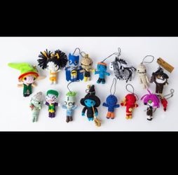 16 piece voodoo doll keychain set