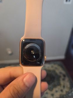 Apple Watch Gold Aluminum with White Sport Band