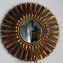 Two Scone Sunburst Antique Gold Mirrors