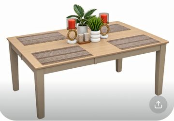 Malaysian Solid Wood Dining Table, Light Wood/Beige, Seats 4 to 6