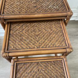 Padma’s Plantation Rattan Nesting Tables