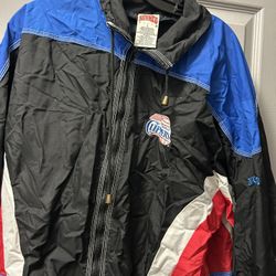 Vintage 1990 Vintage LA Clippers Windbreaker Jacket Branded By Nutmeg
