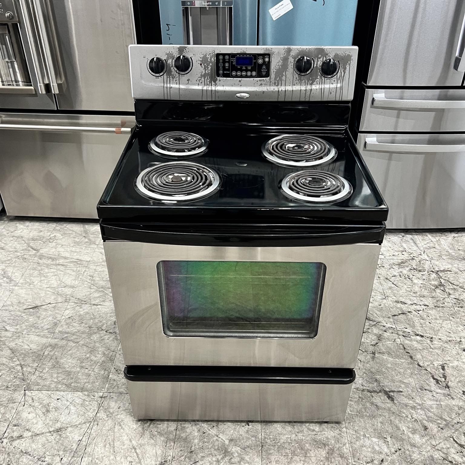 Whirlpool electric stove in stainless steel