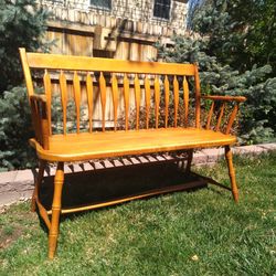 2 Person Wooden Bench 45.5" x 17.25" x 35" Tall