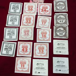 Mixed Lot of 19 Electric & Acoustic Guitar Strings