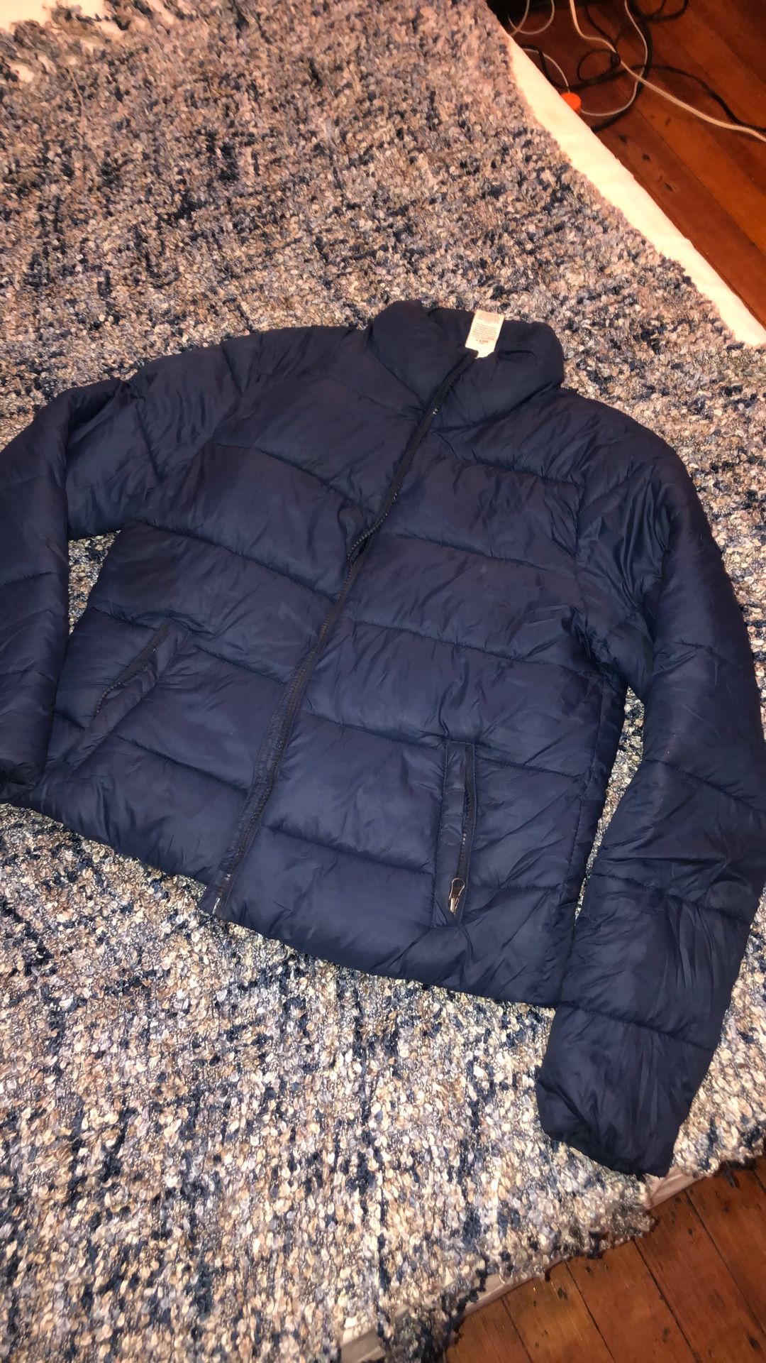 Navy Blue Winter Coat Medium Size 8-10