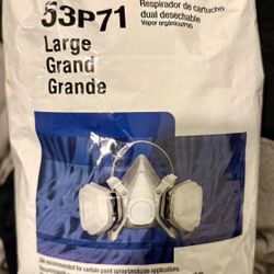 3M 53P71 Large Dual Cartridge Disposable Respirator. BRAND NEW SEALED! $40