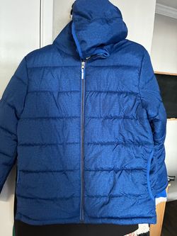 Blue Hooded Puffer Jacket Faded Glory