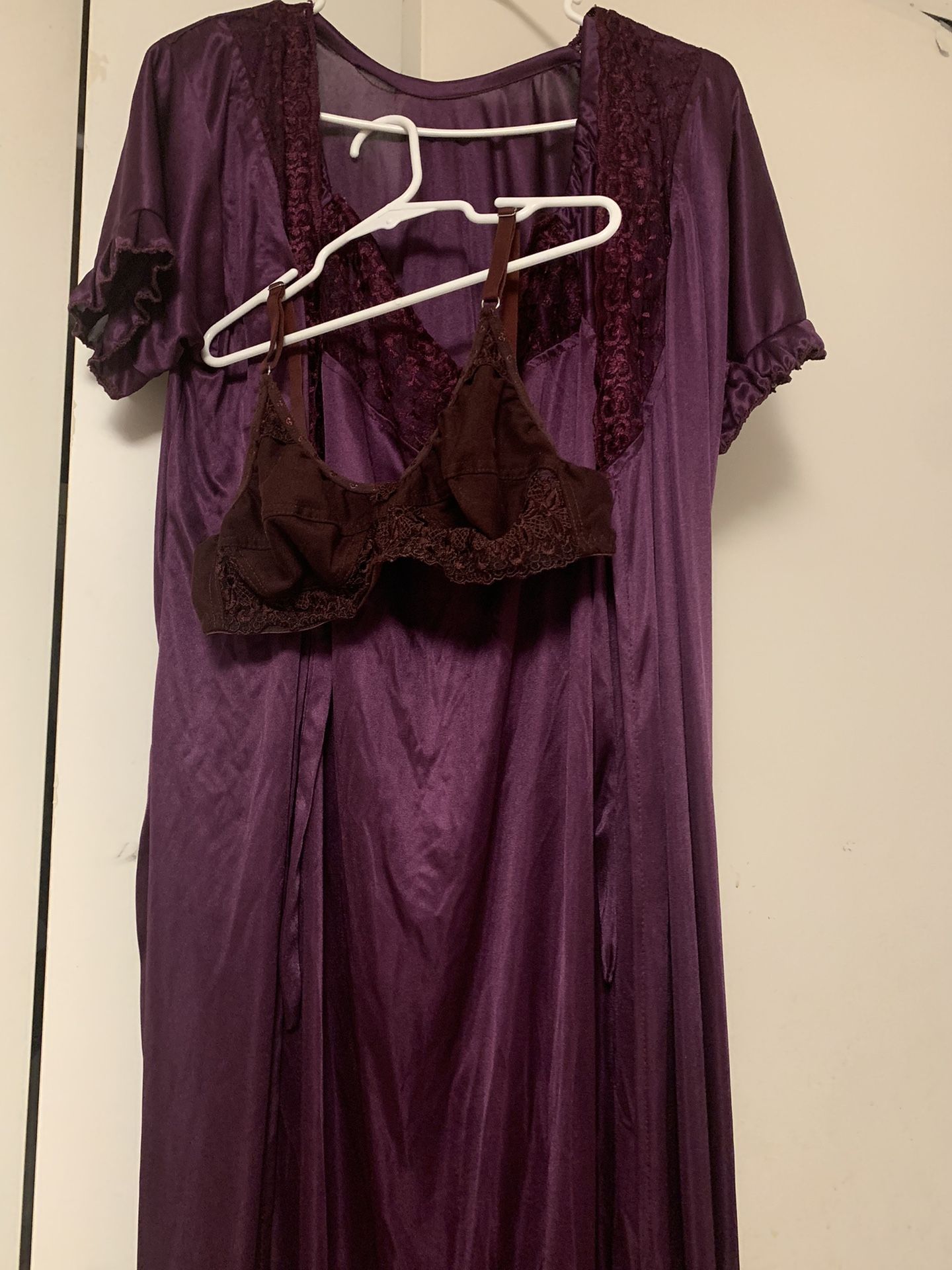 3 Pieces Satin Night Gowns 