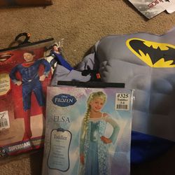 Halloween Batman Superman costume size small 4-7 medium frozen Elsa 3-4